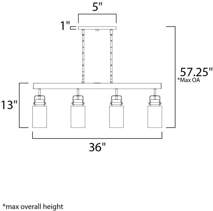 Maxim Magnolia 4-Light Linear Pendant Model: 30176CLBZGLD