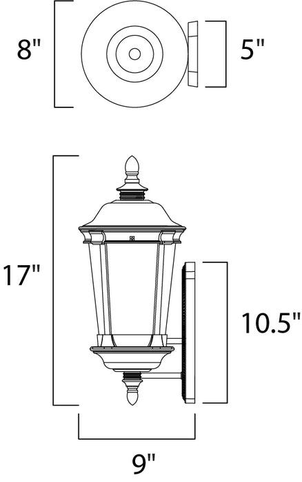 Maxim Dover Cast 1-Light Outdoor Wall Lantern Model: 3020CDBZ