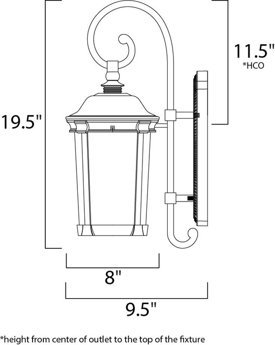 Maxim Dover Cast 1-Light Outdoor Wall Lantern Model: 3023CDBZ