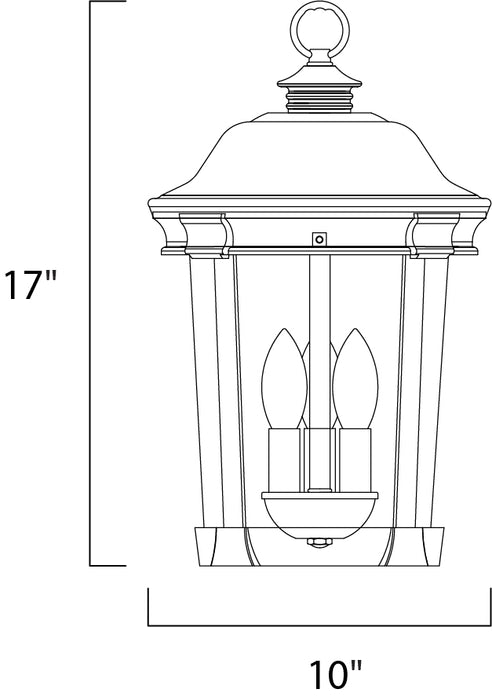 Maxim Dover Cast 3-Light Outdoor Hanging Lantern Model: 3028CDBZ