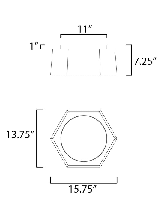 Maxim Honeycomb 1-Light LED Flush Mount Model: 30330BKGLD