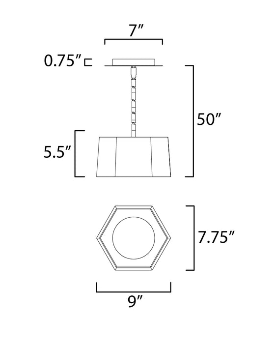 Maxim Honeycomb 1-Light LED Pendant Model: 30331BKGLD