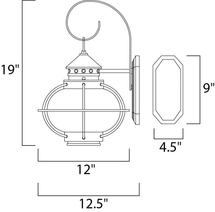 Maxim Portsmouth 1-Light Outdoor Wall Lantern Model: 30503CDOI