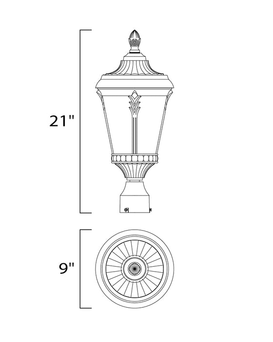 Maxim Sentry 1-Light Outdoor Pole/Post Mount Model: 3050WGBK