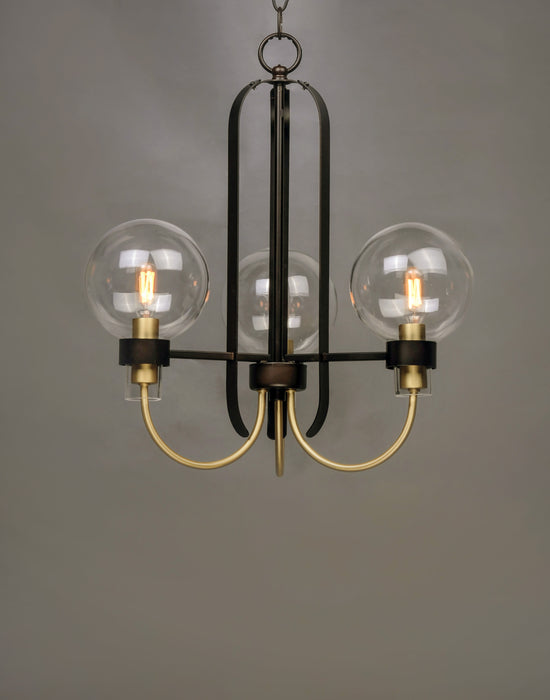 Maxim Bauhaus 3-Light Chandelier Model: 30515CLBZSBR