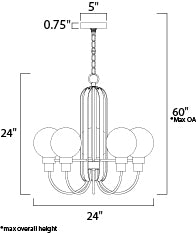 Maxim Bauhaus 5-Light Chandelier Model: 30516CLBZSBR