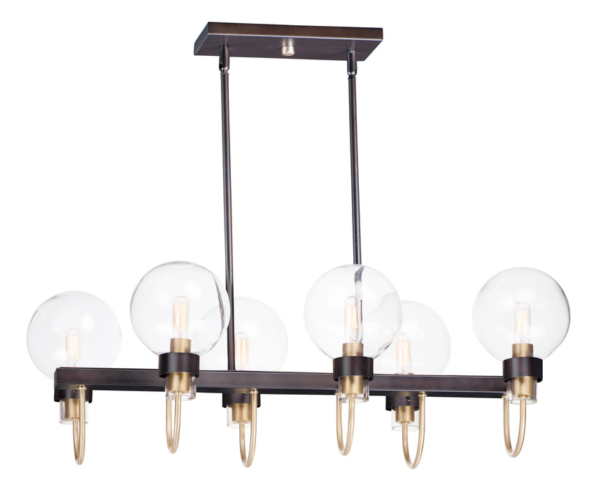 Maxim Bauhaus 6-Light Linear Chandelier Model: 30519CLBZSBR