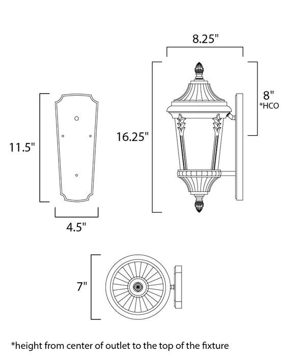 Maxim Sentry 1-Light Outdoor Wall Sconce Model: 3053WGBK