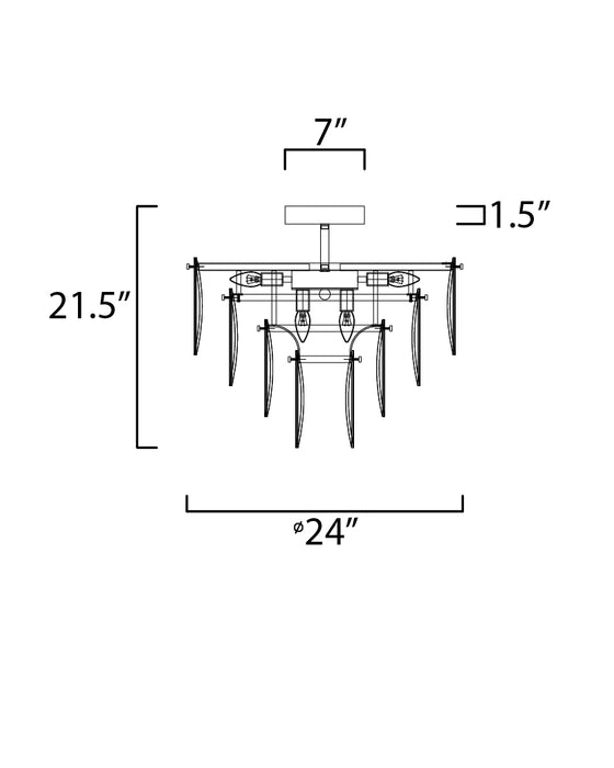 Maxim Glacier 9-Light Flush Mount Model: 30730CLWTPC