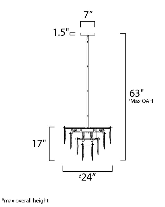 Maxim Glacier 9-Light Chandelier Model: 30735CLWTPC