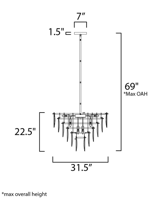 Maxim Glacier 19-Light Chandelier Model: 30737CLWTPC