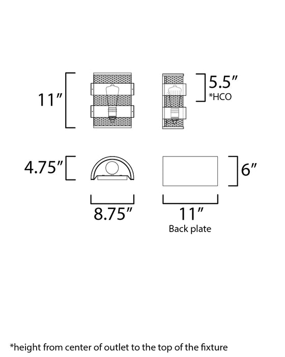 Maxim Caspian 1-Light Wall Sconce Model: 31201OIAB