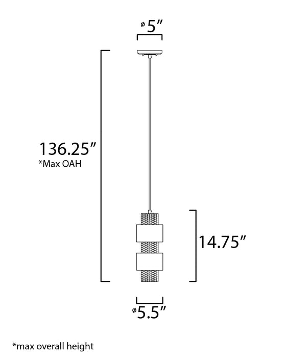 Maxim Caspian 1-Light Mini Pendant Model: 31209OIAB