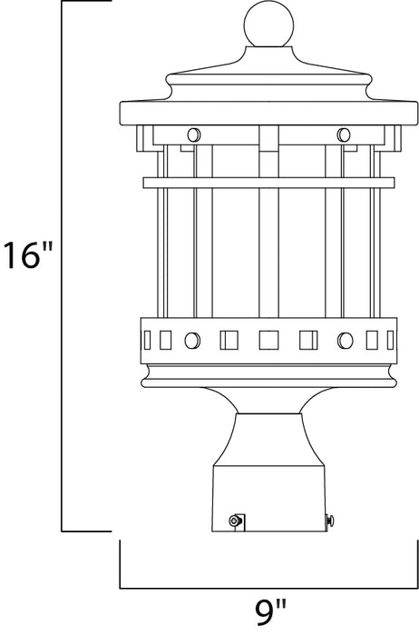 Maxim Santa Barbara Cast 3-LT Outdoor Pole/Post Lantern Model: 3136CDSE