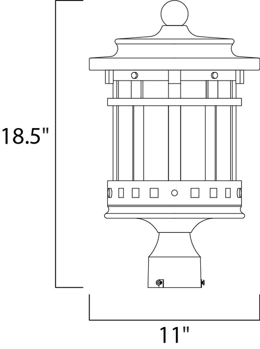 Maxim Santa Barbara Cast 3-LT Outdoor Pole/Post Lantern Model: 3137CDSE