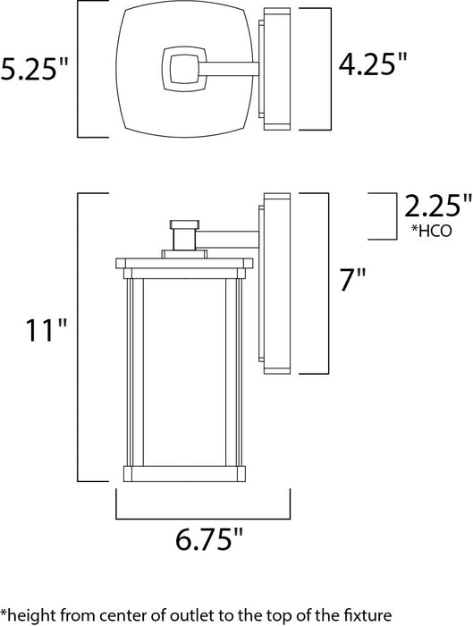 Maxim Bungalow 1-Light Wall Lantern Model: 3152CDWSBZ