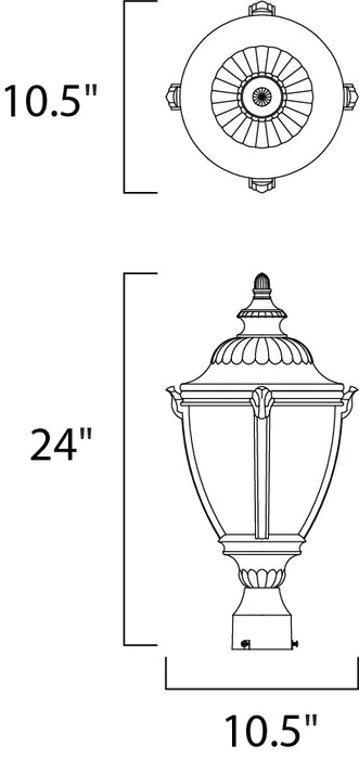 Maxim Morrow Bay Cast 3-Light Outdoor Pole/Post Lantern Model: 3181WGET