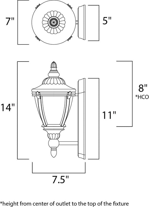 Maxim Morrow Bay Cast 1-Light Outdoor Wall Lantern Model: 3183WGET