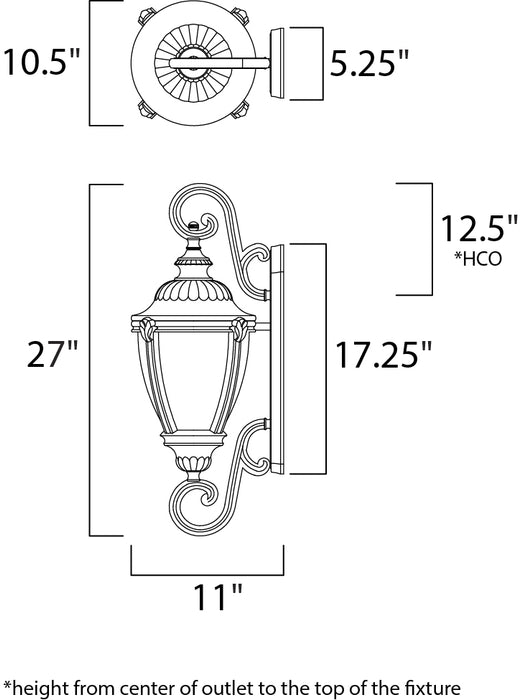 Maxim Morrow Bay Cast 3-Light Outdoor Wall Lantern Model: 3188WGET