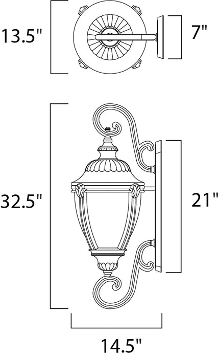 Maxim Morrow Bay Cast 3-Light Outdoor Wall Lantern Model: 3189WGET