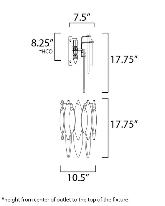 Maxim Majestic 3-Light Wall Sconce Model: 32322CLCMPGL