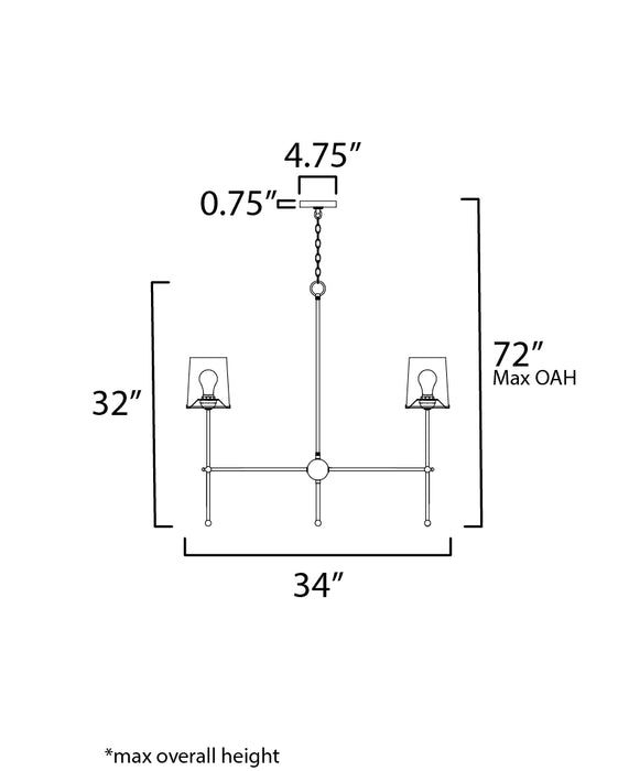 Maxim Huntington 6-Light Chandelier Model: 32366WTSBR