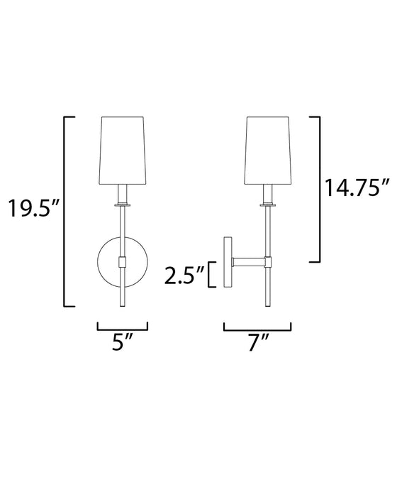 Maxim Uptown 1-Light Wall Sconce Model: 32391OFSBRPN