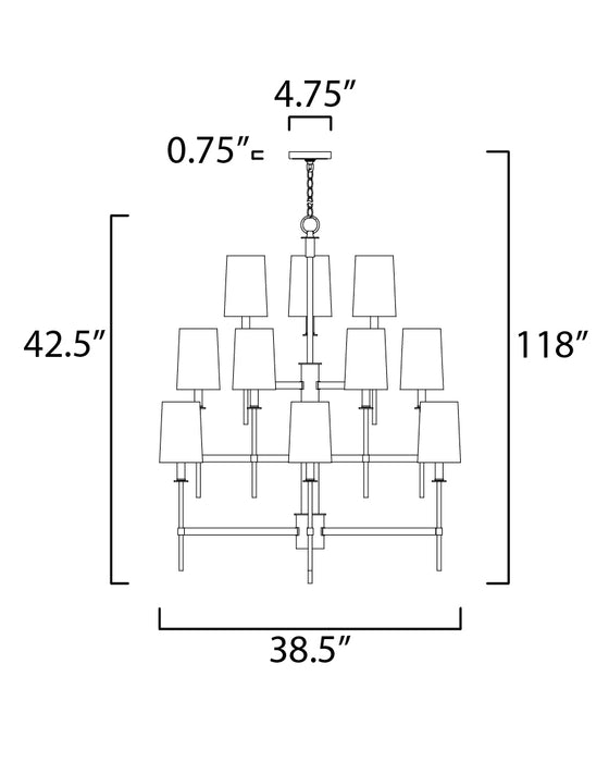 Maxim Uptown 15-Light Chandelier Model: 32399OFSBRPN