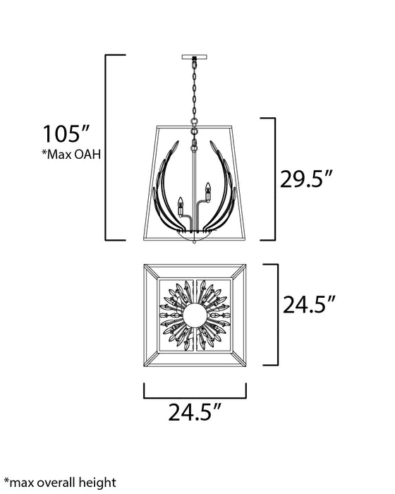 Maxim Bouquet 6-Light Pendant Model: 32406BCPNGL