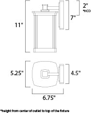 Maxim Terrace 1-Light Small Outdoor Wall Lantern Model: 3252CRBZ