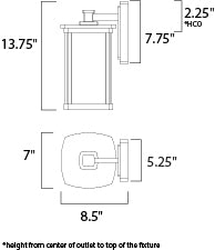 Maxim Terrace 1-Light Medium Outdoor Wall Lantern Model: 3253CRBZ