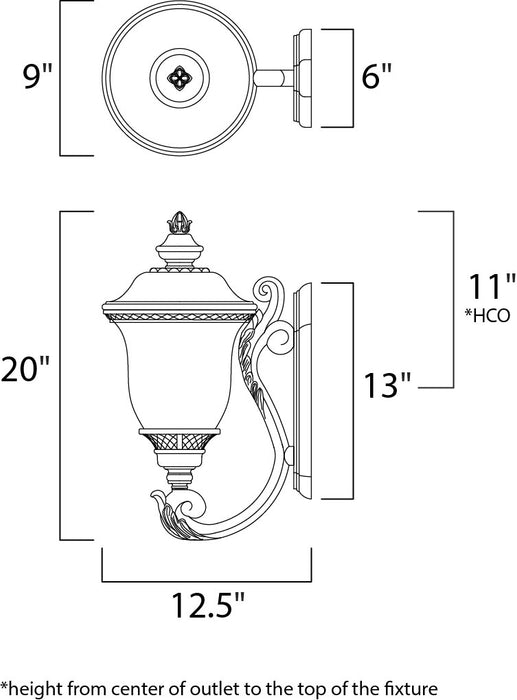 Maxim Carriage House DC 2-Light Outdoor Wall Lantern Model: 3423WGOB