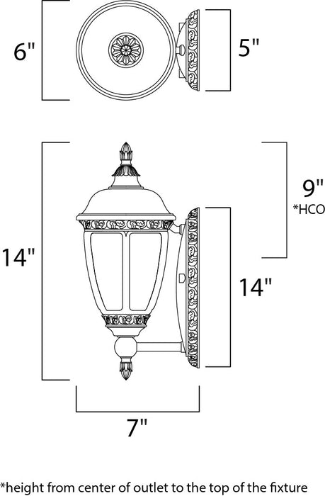 Maxim Knob Hill Cast 1-Light Outdoor Wall Lantern Model: 3462CDSE