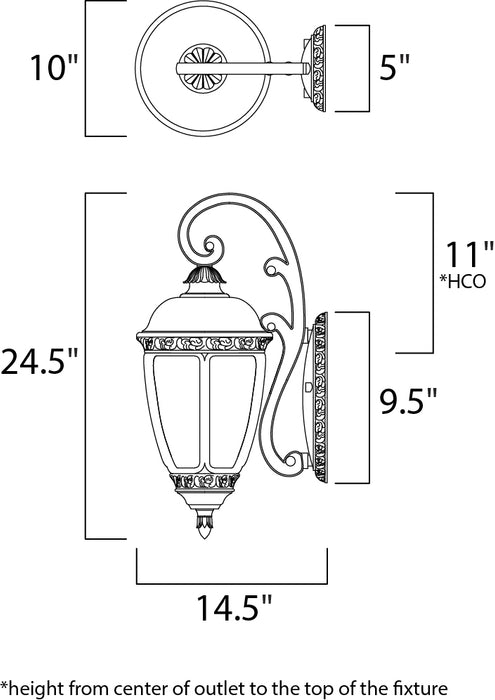 Maxim Knob Hill Cast 3-Light Outdoor Wall Lantern Model: 3465CDSE