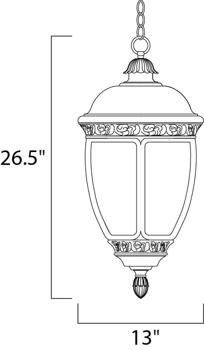 Maxim Knob Hill Cast 3-Light Outdoor Hanging Lantern Model: 3468CDSE