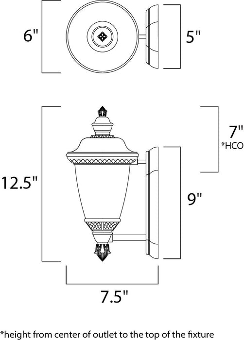 Maxim Carriage House DC 1-Light Outdoor Wall Lantern Model: 3495WGOB