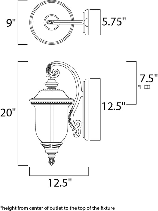 Maxim Carriage House DC 2-Light Outdoor Wall Lantern Model: 3496WGOB