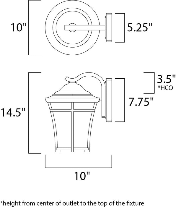 Maxim Balboa DC 1-Light Medium Outdoor Wall Model: 3804LACO