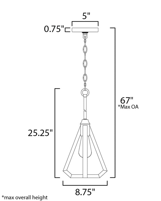 Maxim Woodland 1-Light Mini Pendant Model: 39541HZBRG