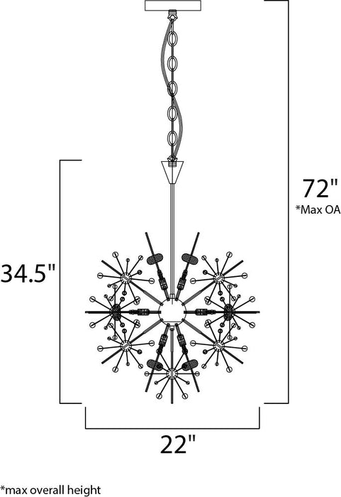 Maxim Starfire 11-Light Chandelier Model: 39745BCPC