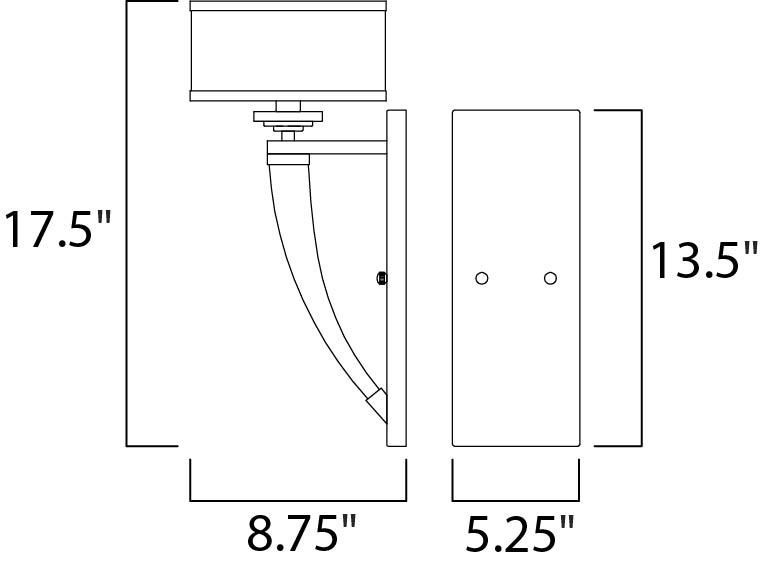 Maxim Metro 1-Light Wall Sconce Model: 39828BCWTPC