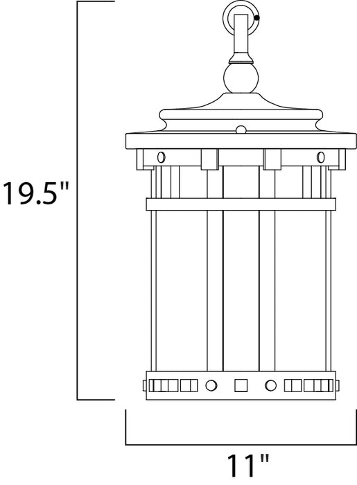 Maxim Santa Barbara VX 3-LT Outdoor Hanging Lantern Model: 40039CDSE