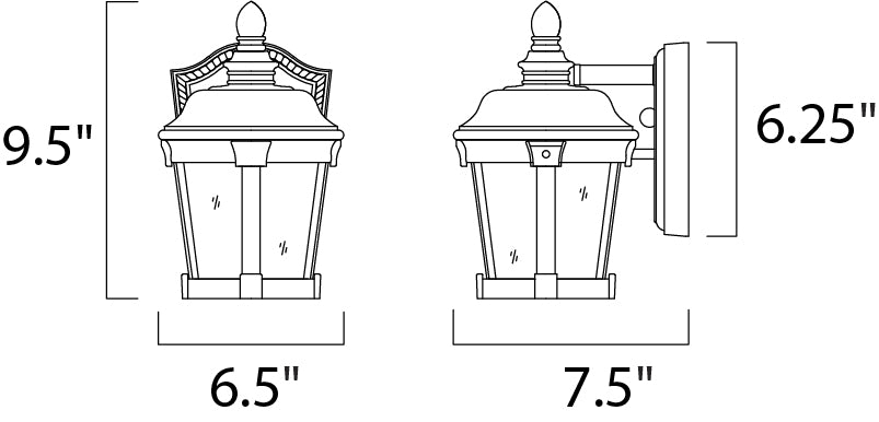 Maxim Dover VX 1-Light Outdoor Wall Lantern Model: 40096CDBZ