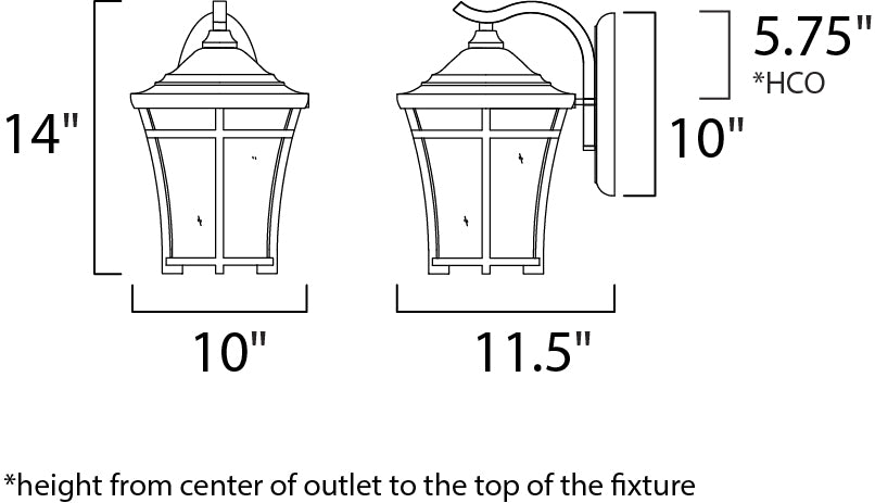 Maxim Balboa VX 1-Light Outdoor Wall Lantern Model: 40164GFCO