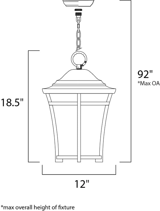 Maxim Balboa VX 1-Light Outdoor Hanging Lantern Model: 40167GFCO