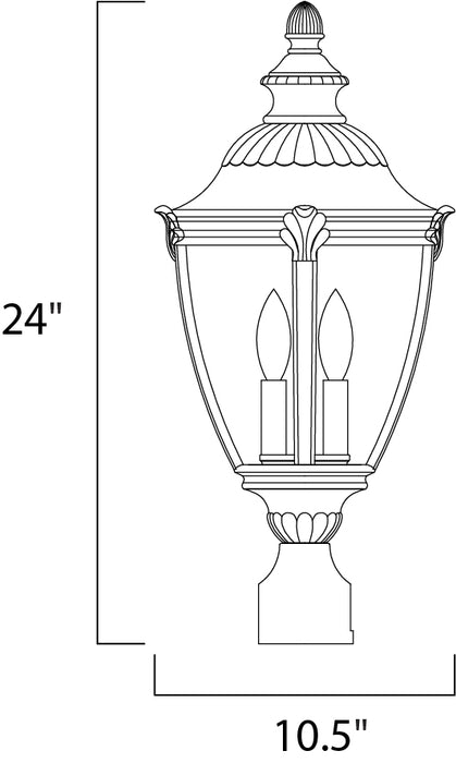 Maxim Morrow Bay VX 3-LT Outdoor Pole/Post Lantern Model: 40281WGET