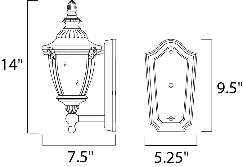 Maxim Morrow Bay VX 1-Light Outdoor Wall Lantern Model: 40283WGET