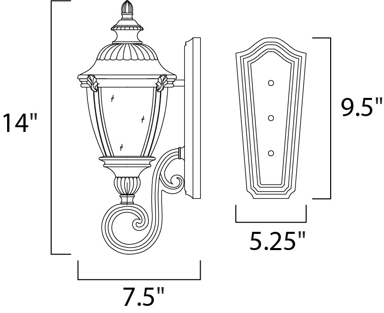 Maxim Morrow Bay VX 1-Light Outdoor Wall Lantern Model: 40284WGET