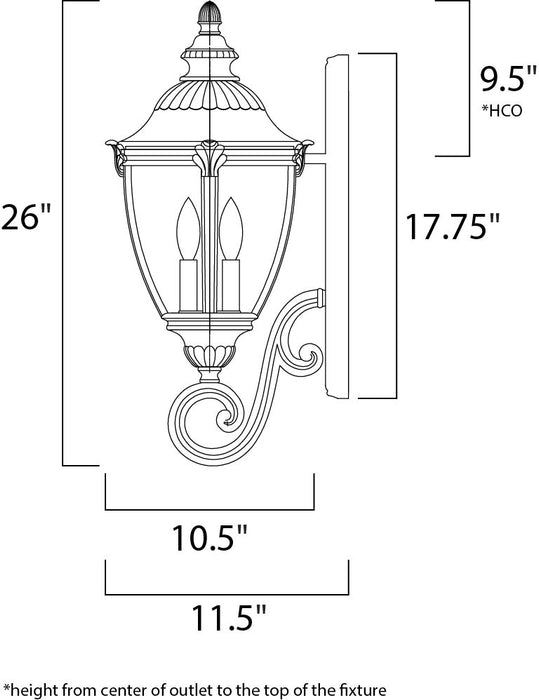 Maxim Morrow Bay VX 3-Light Outdoor Wall Lantern Model: 40285WGET