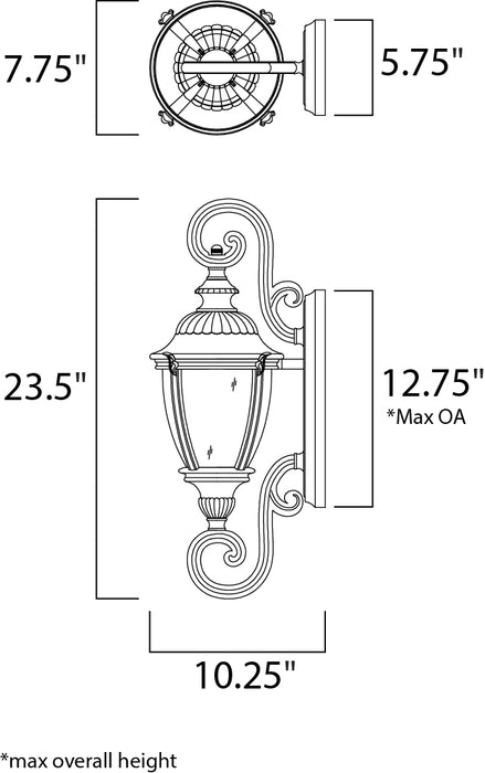 Maxim Morrow Bay VX 1-Light Outdoor Wall Lantern Model: 40287WGET